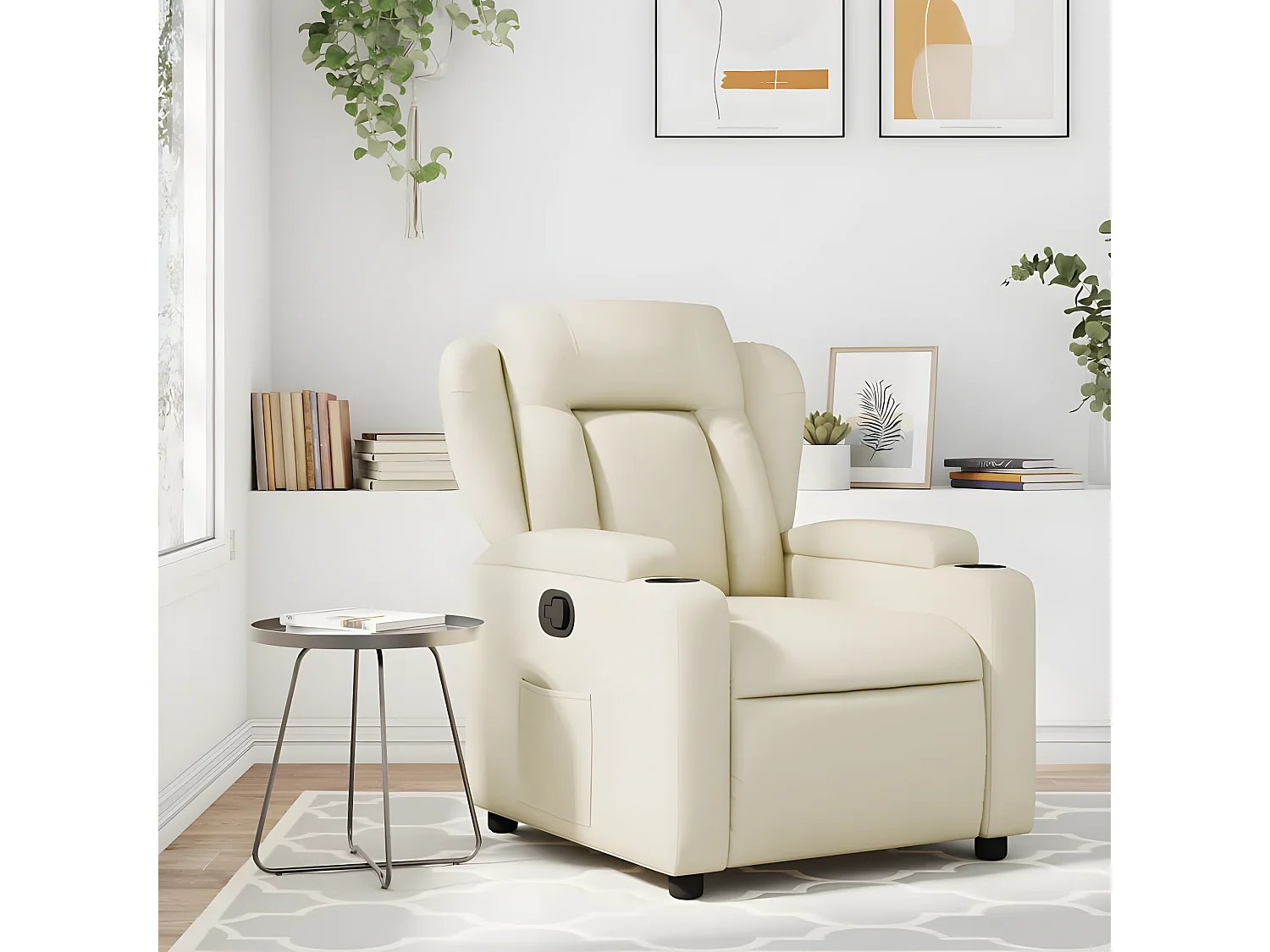 Fauteuil inclinable Crème Similicuir