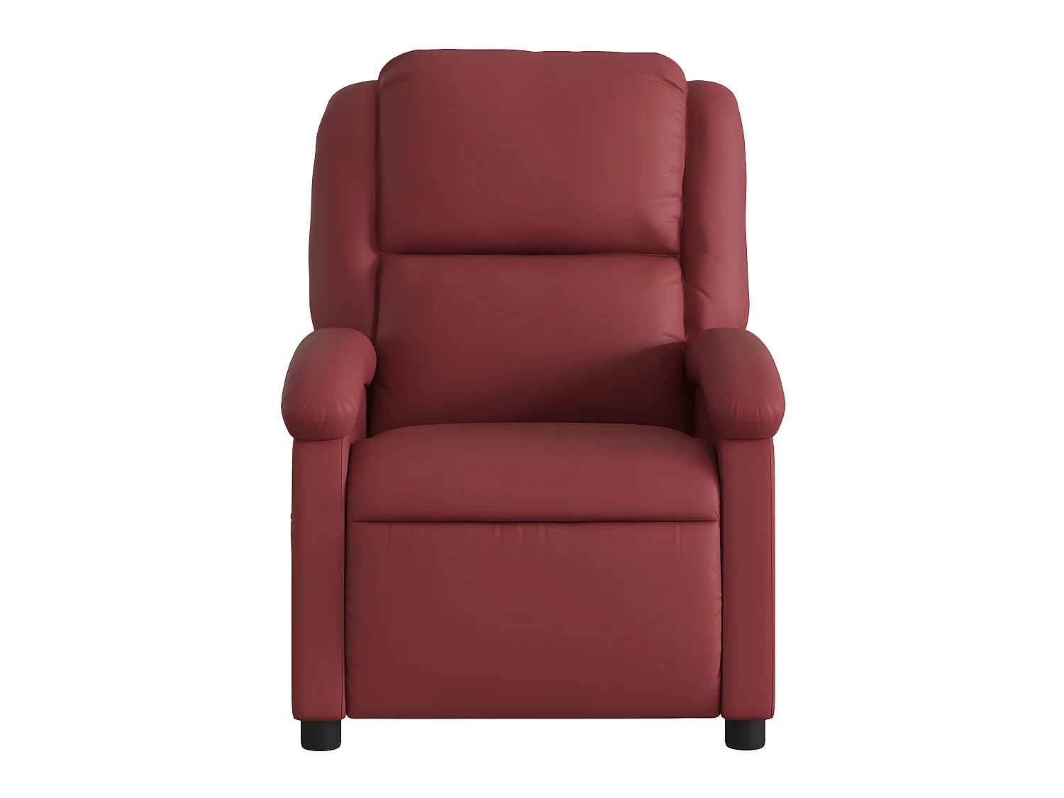 Poltrona massaggiante reclinabile Rosso bordeaux Ecopelle