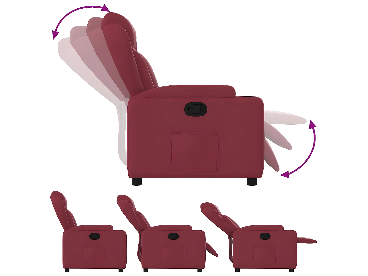 Fauteuil inclinable Rouge bordeaux Tissu