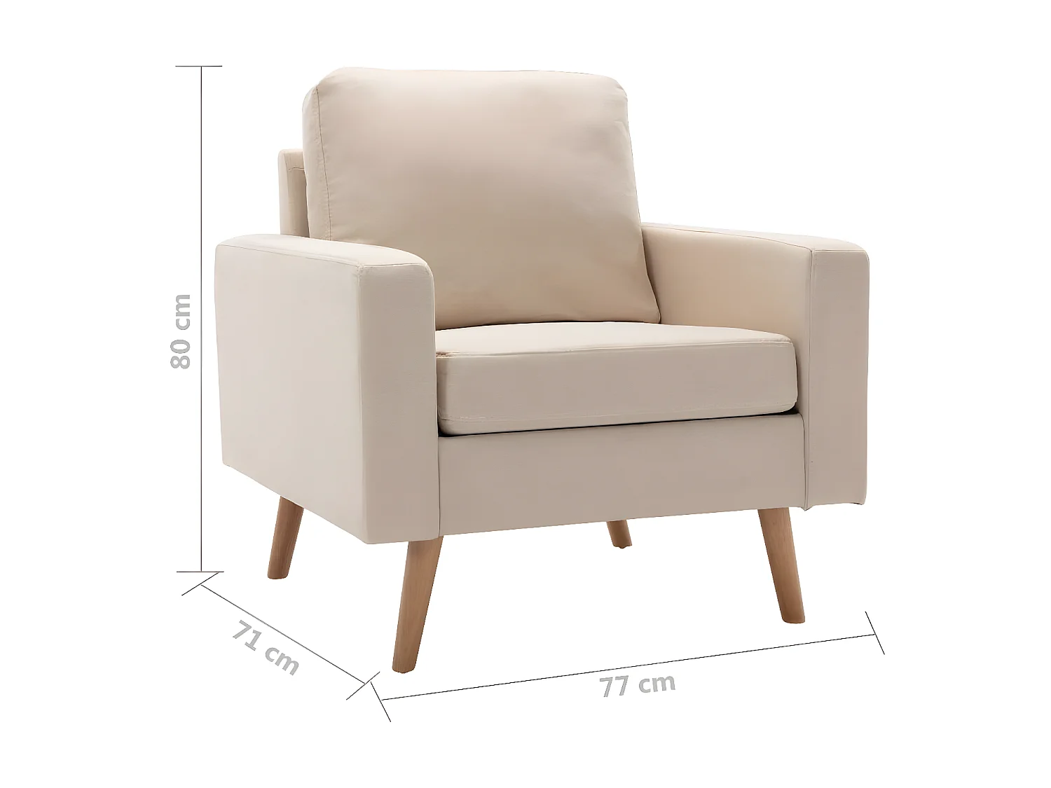 Poltrona Tessuto Crema