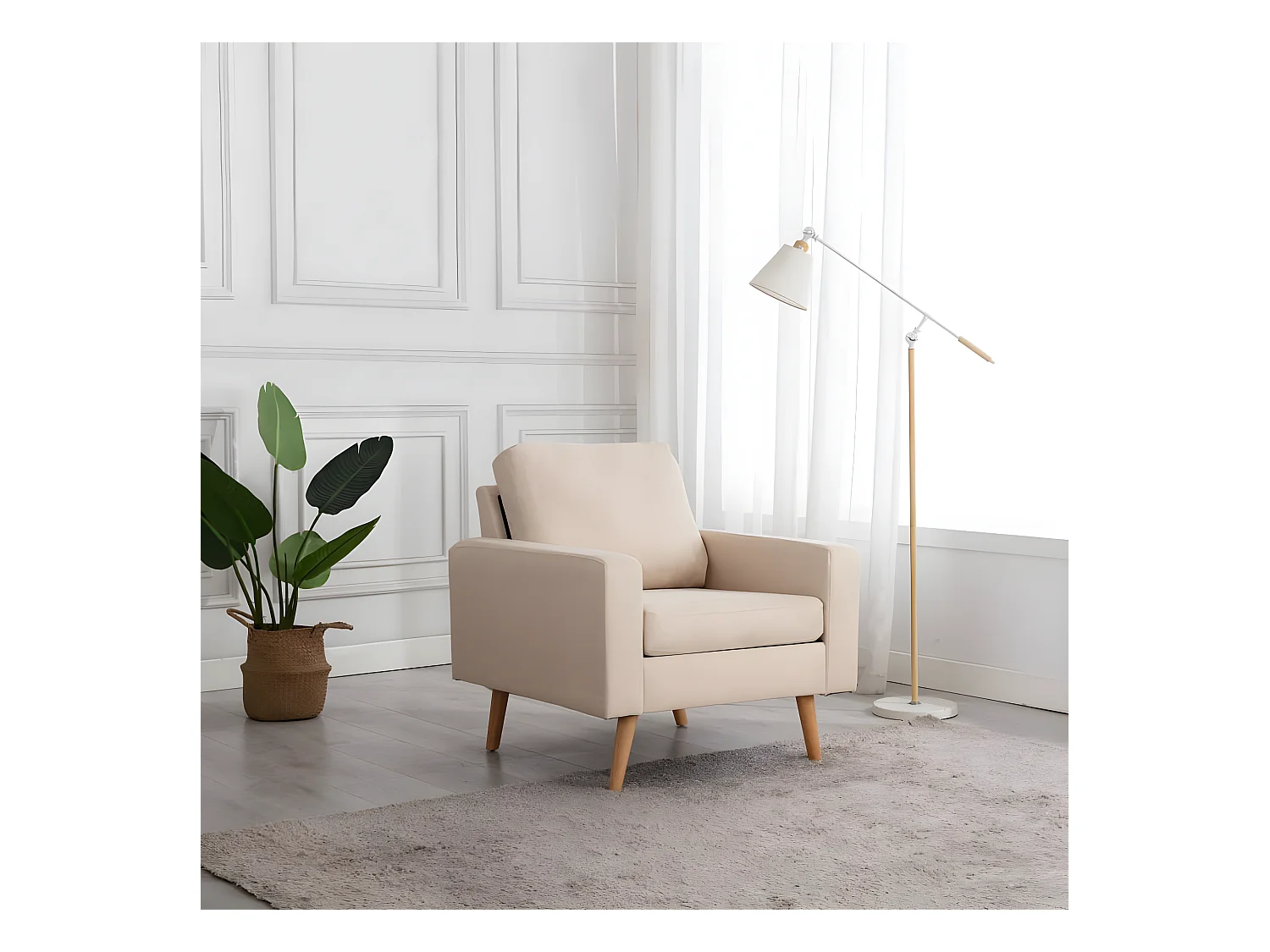 Fauteuil Crème Tissu
