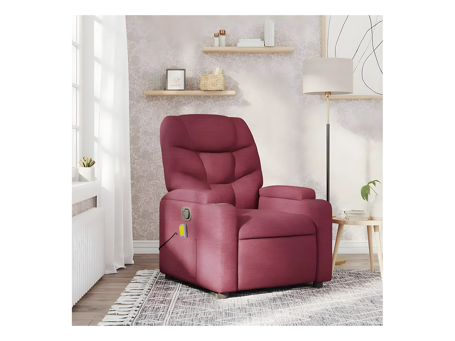 Fauteuil de massage inclinable Rouge bordeaux Tissu
