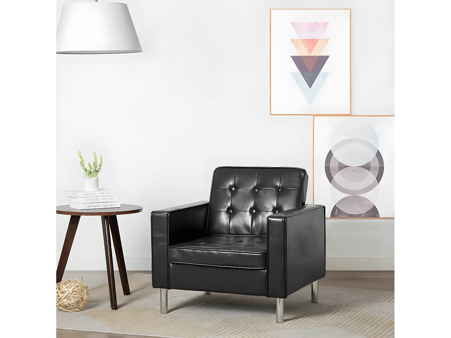 Fauteuil Noir Similicuir