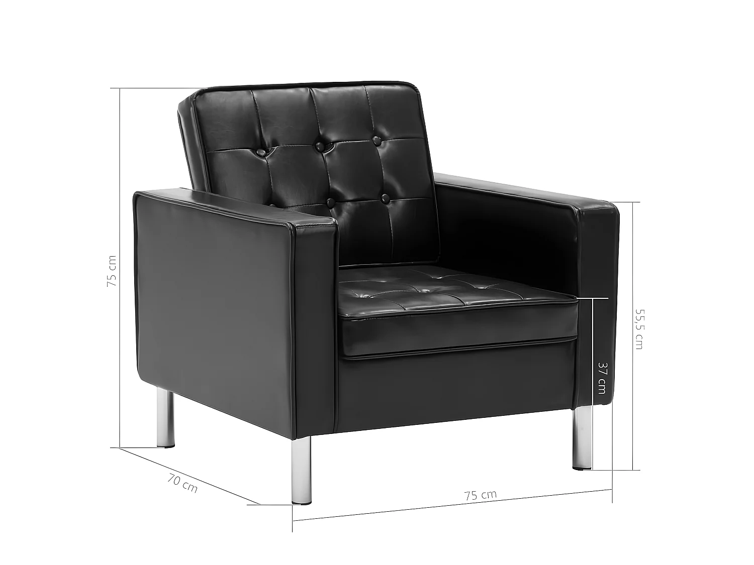 Fauteuil Noir Similicuir