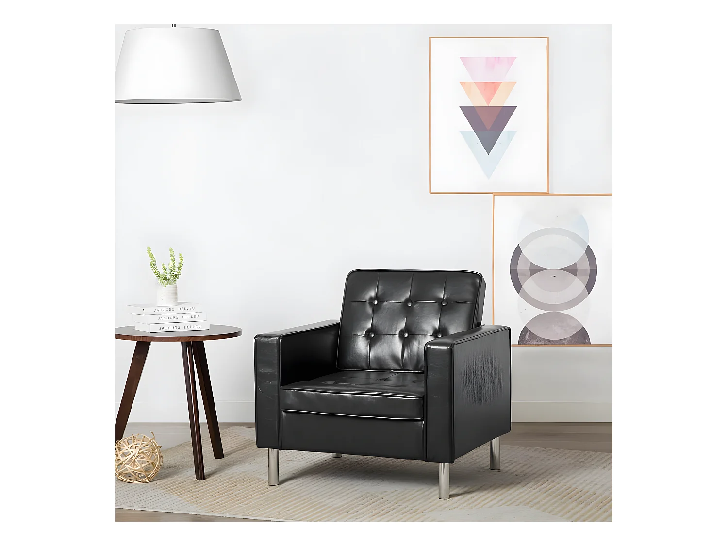 Fauteuil Noir Similicuir