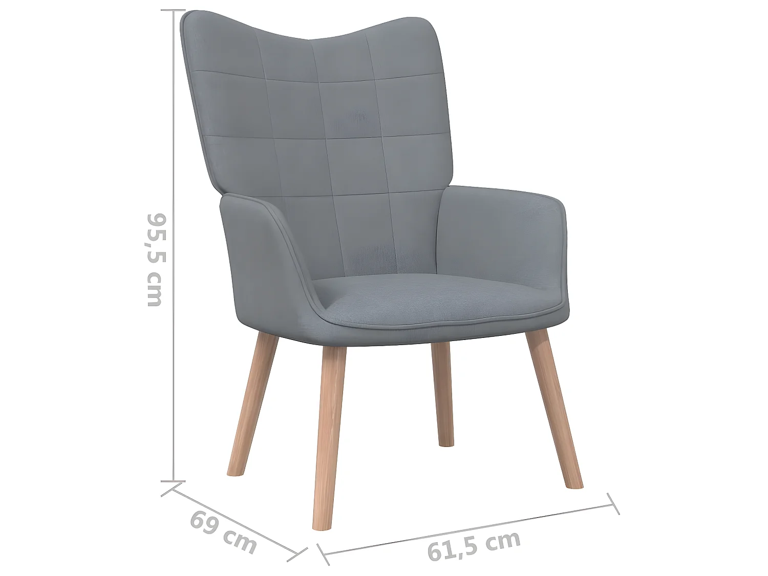 Chaise de relaxation Gris clair Tissu