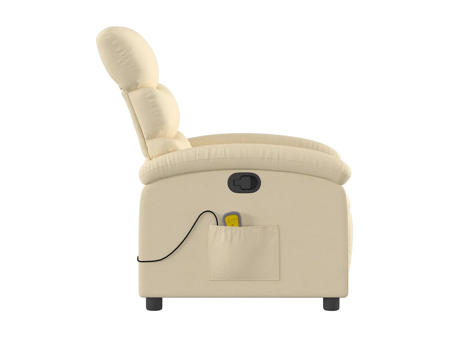 Cadeira de massagem reclinável em tecido creme