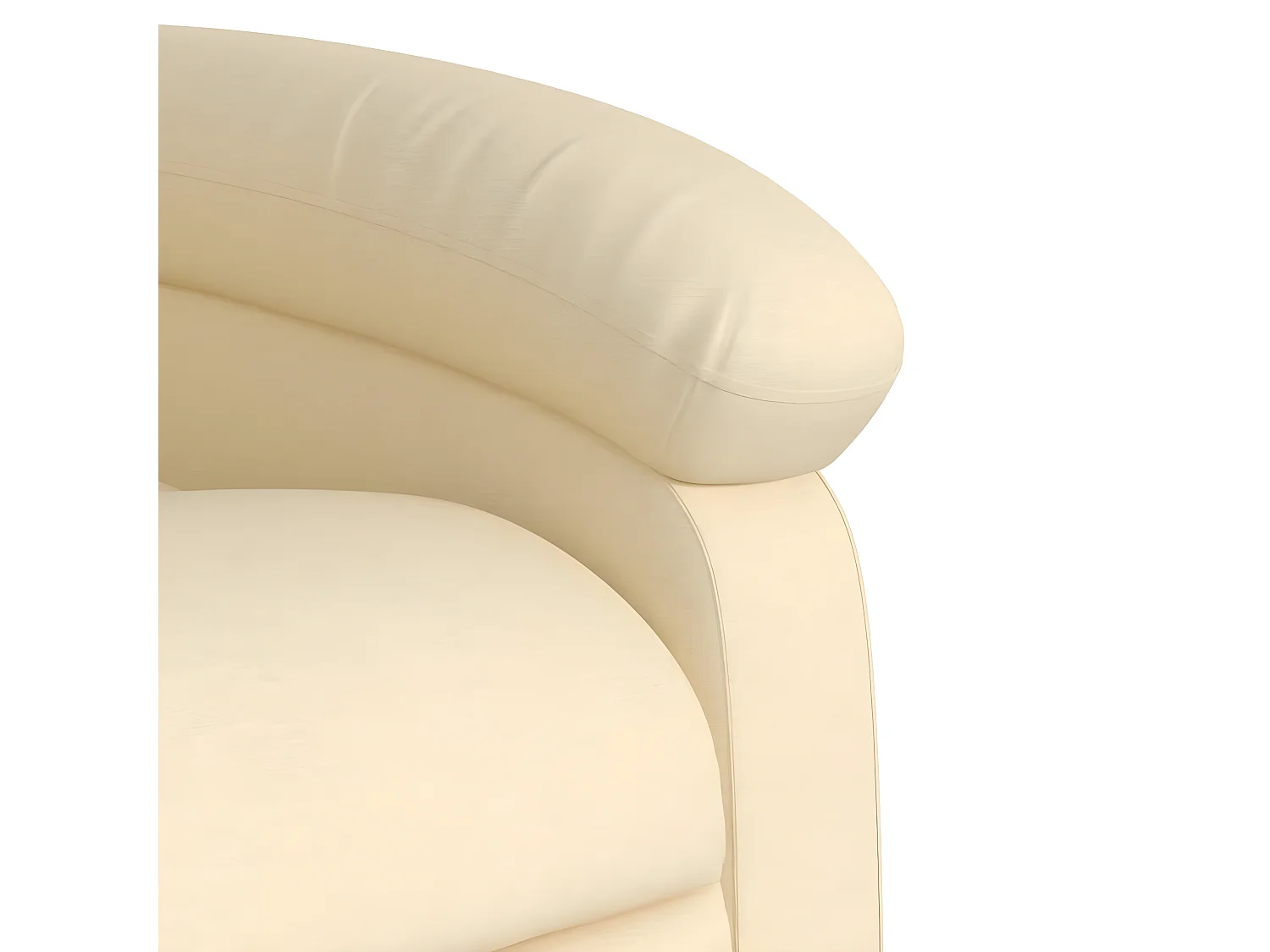 Cadeira de massagem reclinável em tecido creme