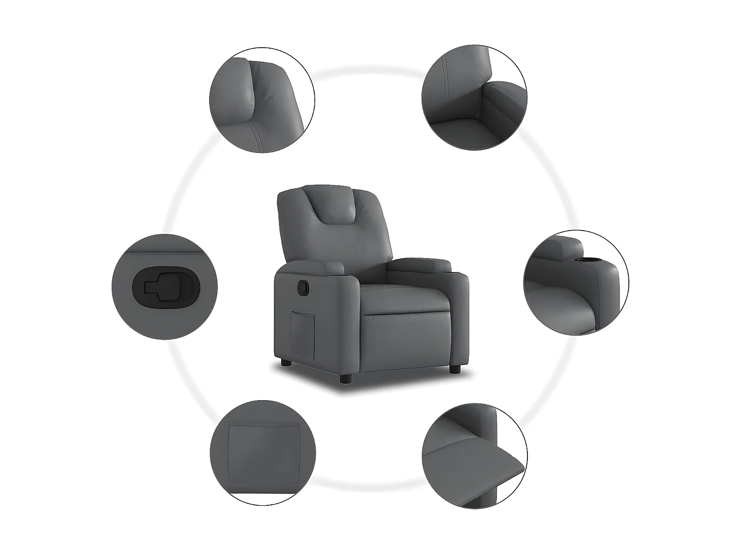 Fauteuil inclinable Gris Similicuir