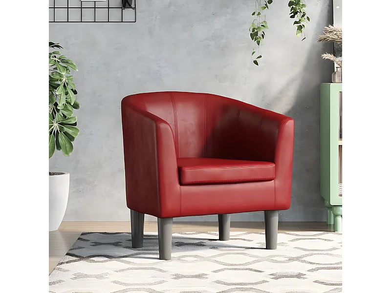 Poltroncina trasformabile in ecopelle rosso bordeaux
