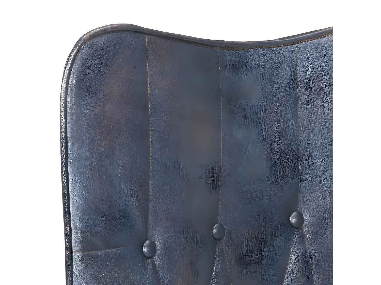 Poltroncina con schienale in vera pelle grigia