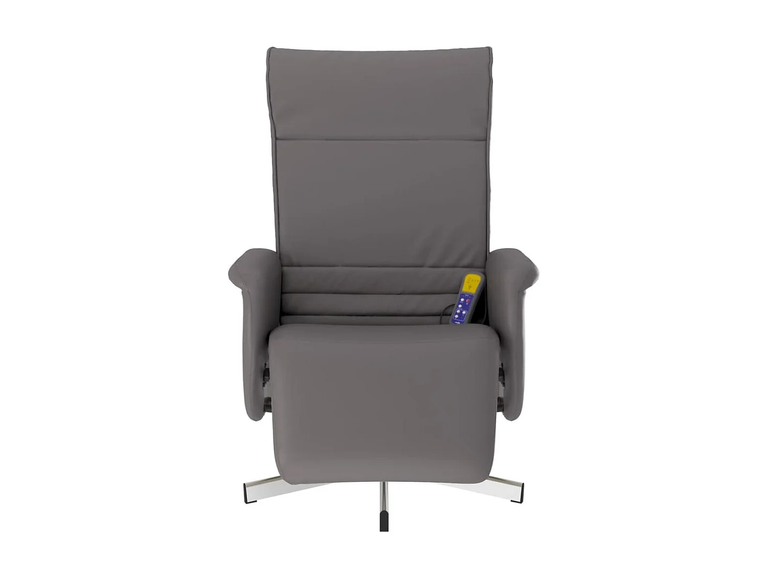 Fauteuil inclinable de massage repose-pieds gris similicuir