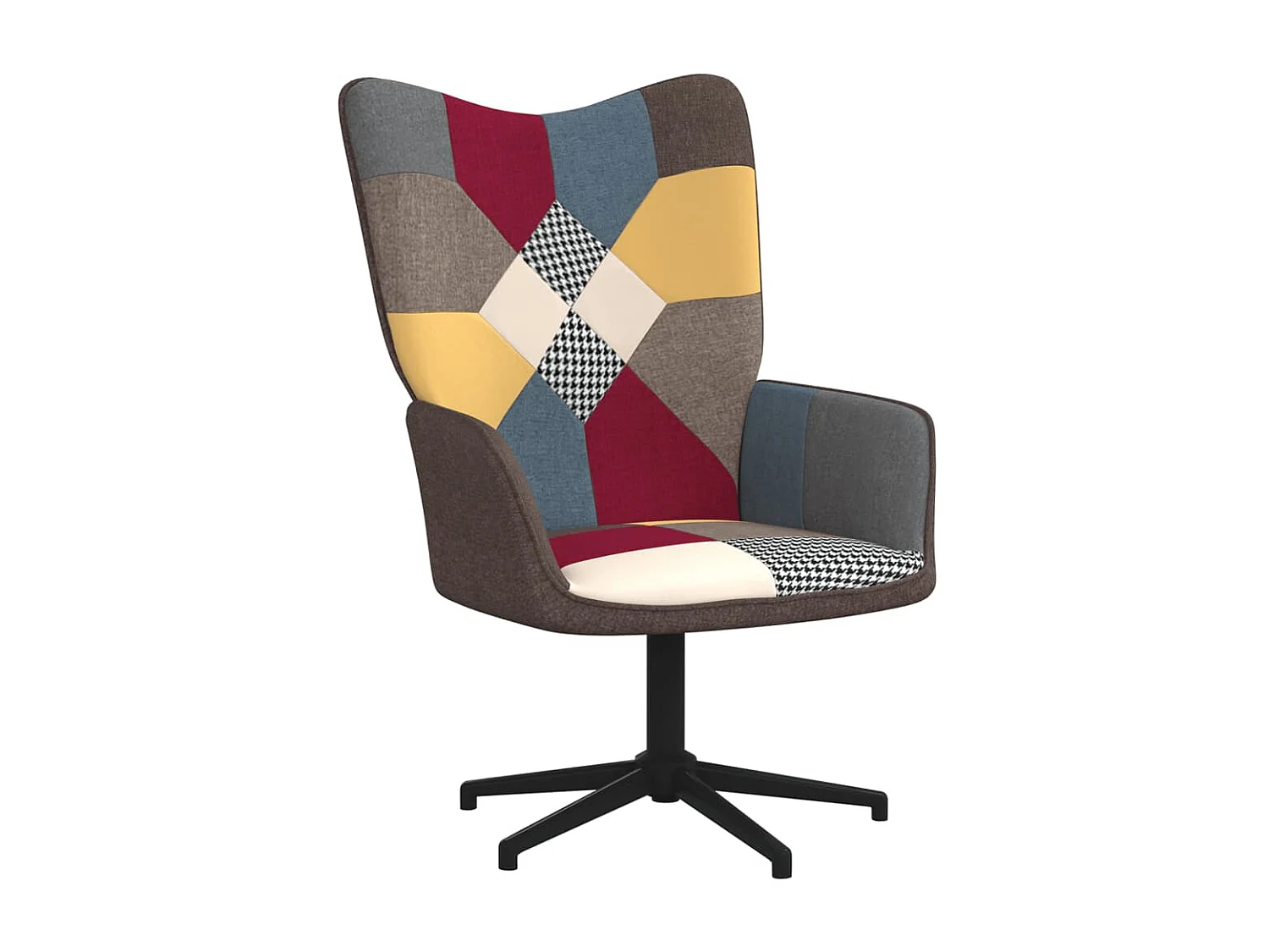 Chaise de relaxation avec repose-pied Patchwork Tissu