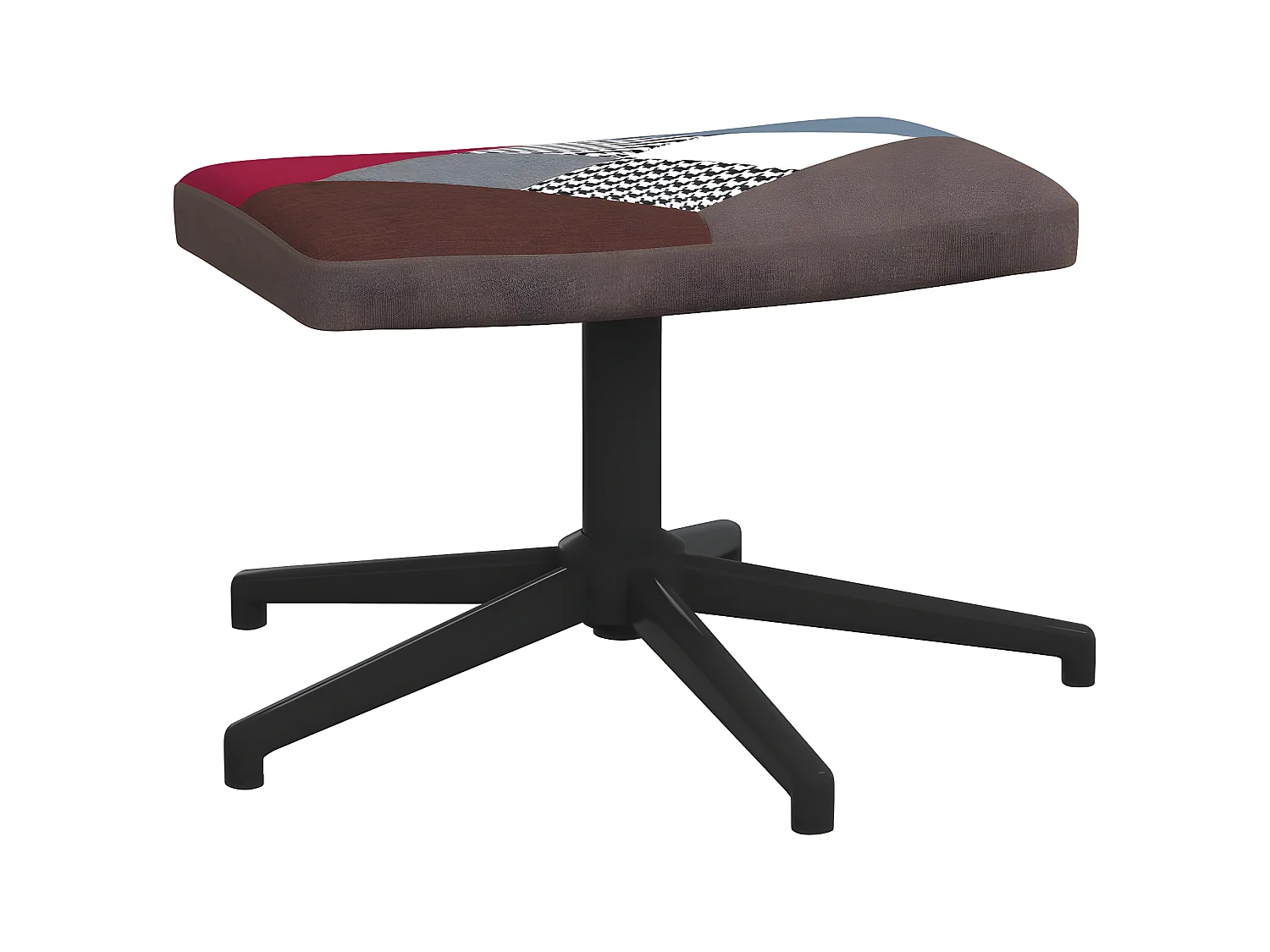 Chaise de relaxation avec repose-pied Patchwork Tissu