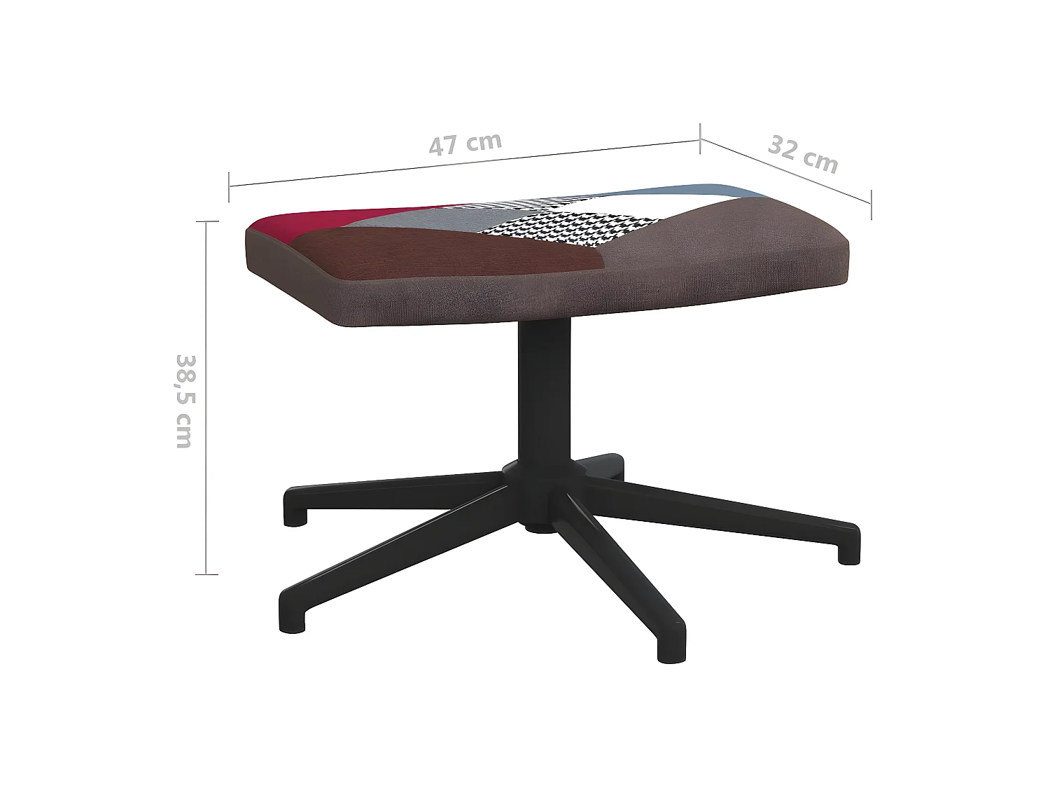 Chaise de relaxation avec repose-pied Patchwork Tissu