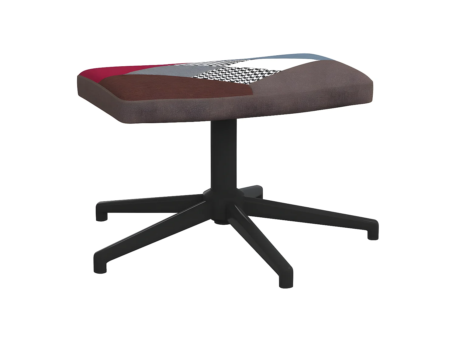 Poltrona relax con poggiapiedi Tessuto Patchwork