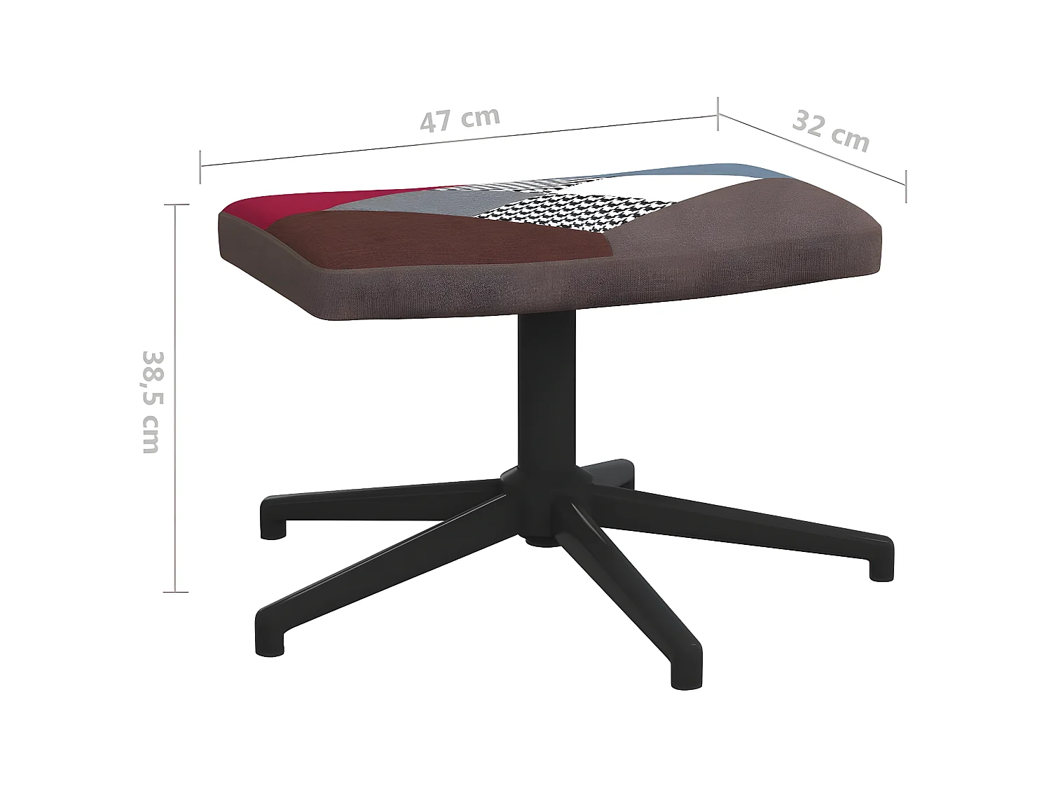 Sillón de relajación con reposapiés Patchwork Fabric