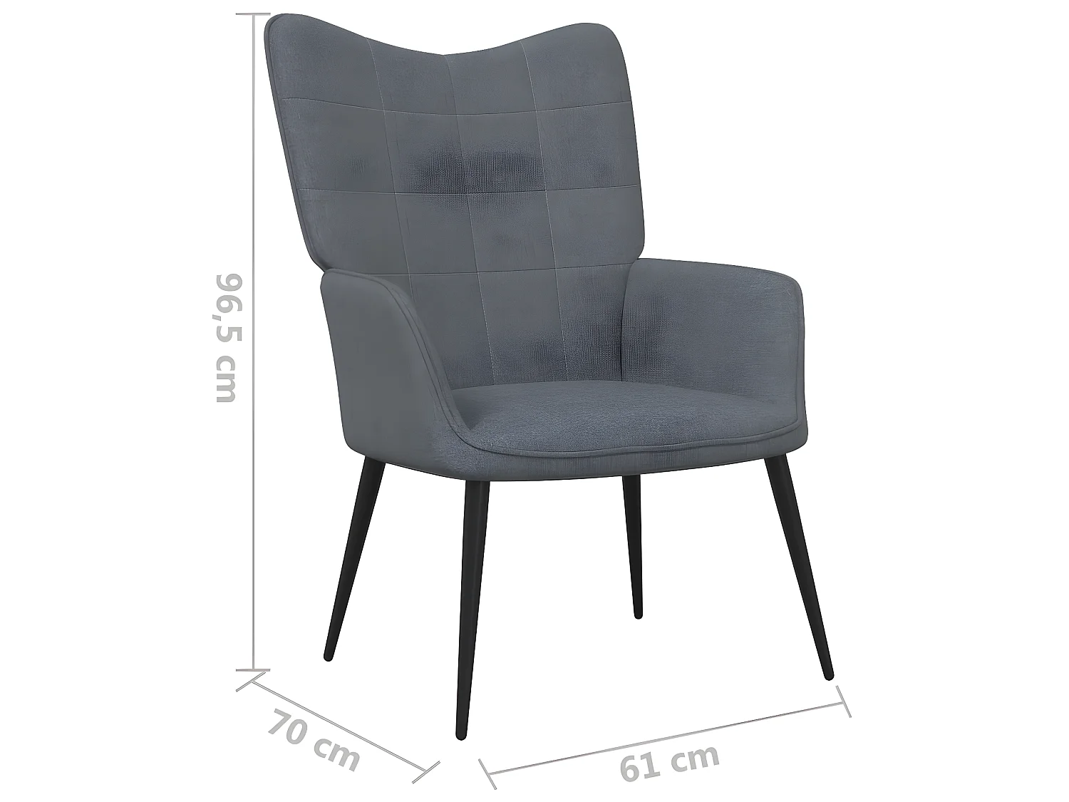 Chaise de relaxation Gris foncé Tissu