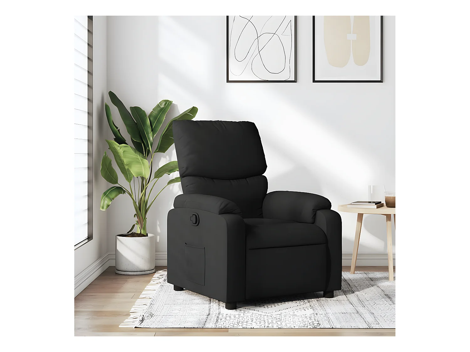 Fauteuil inclinable Noir Tissu