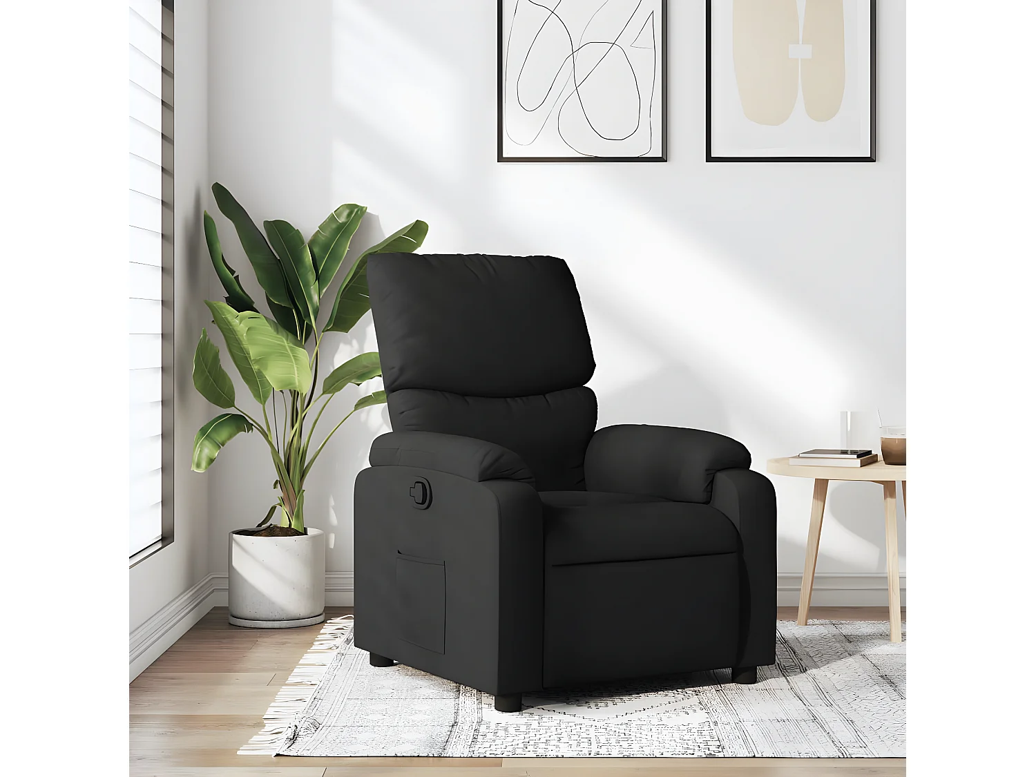 Fauteuil inclinable Noir Tissu