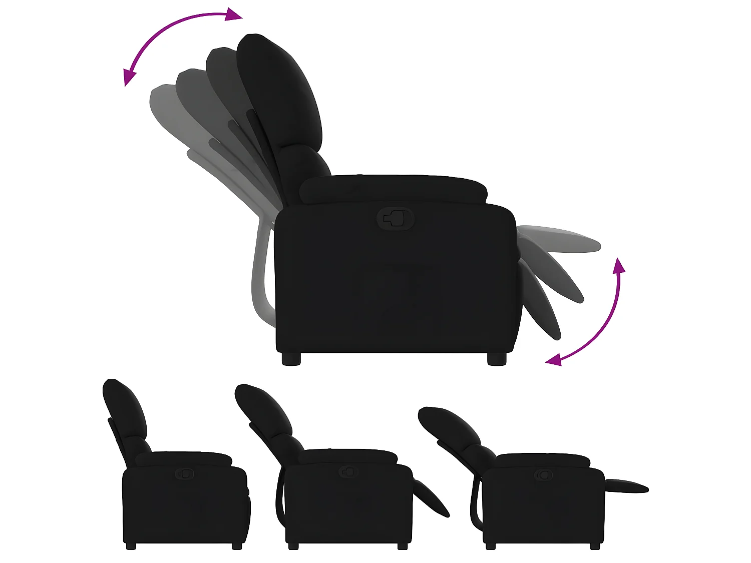 Fauteuil inclinable Noir Tissu