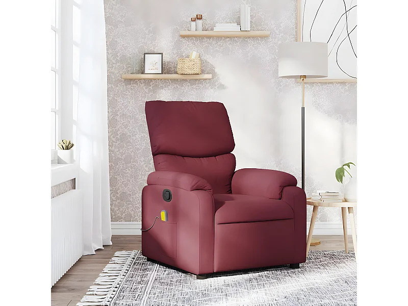 Fauteuil de massage inclinable Rouge bordeaux Tissu