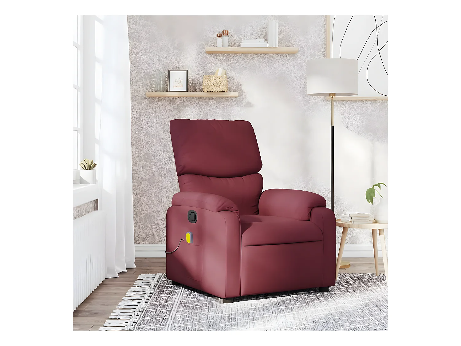 Fauteuil de massage inclinable Rouge bordeaux Tissu