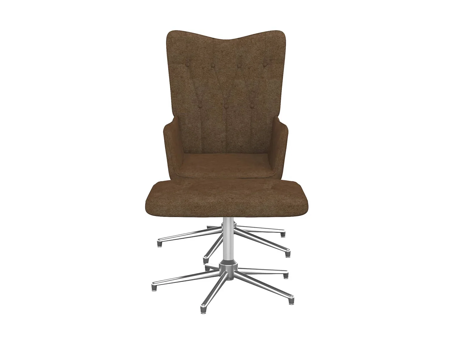 Chaise de relaxation avec tabouret Marron Tissu