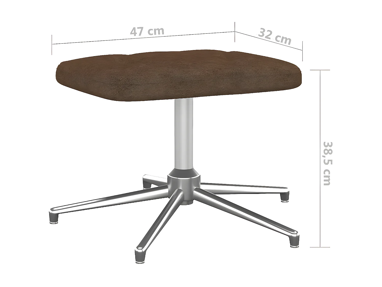 Chaise de relaxation avec tabouret Marron Tissu