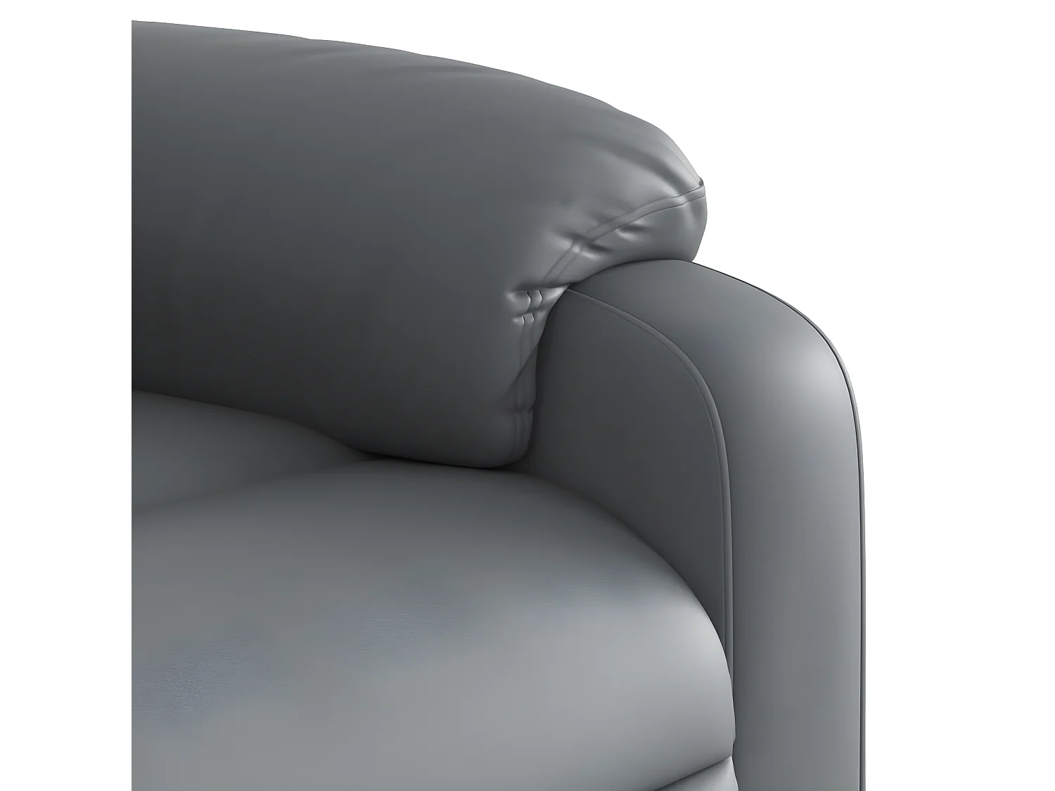 Cadeira reclinável de couro sintético cinza