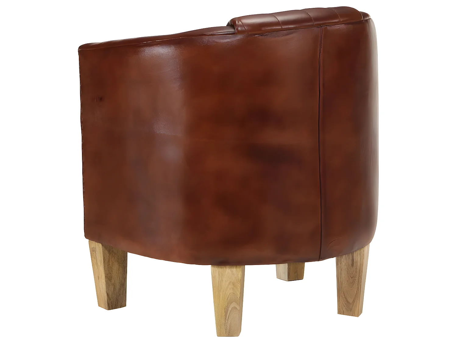 Fauteuil cabriolet marron cuir véritable