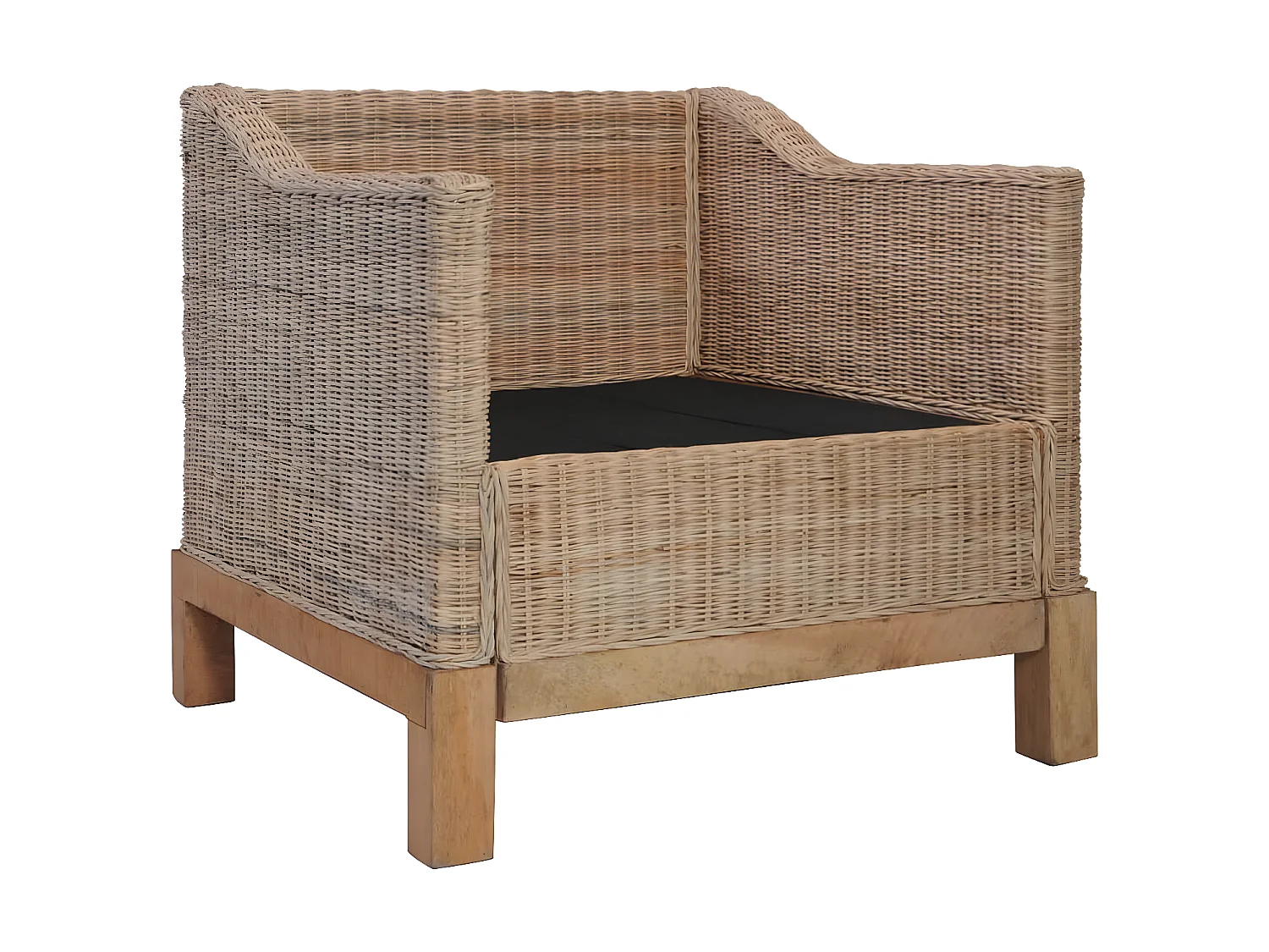 Fauteuil avec coussins Rotin naturel