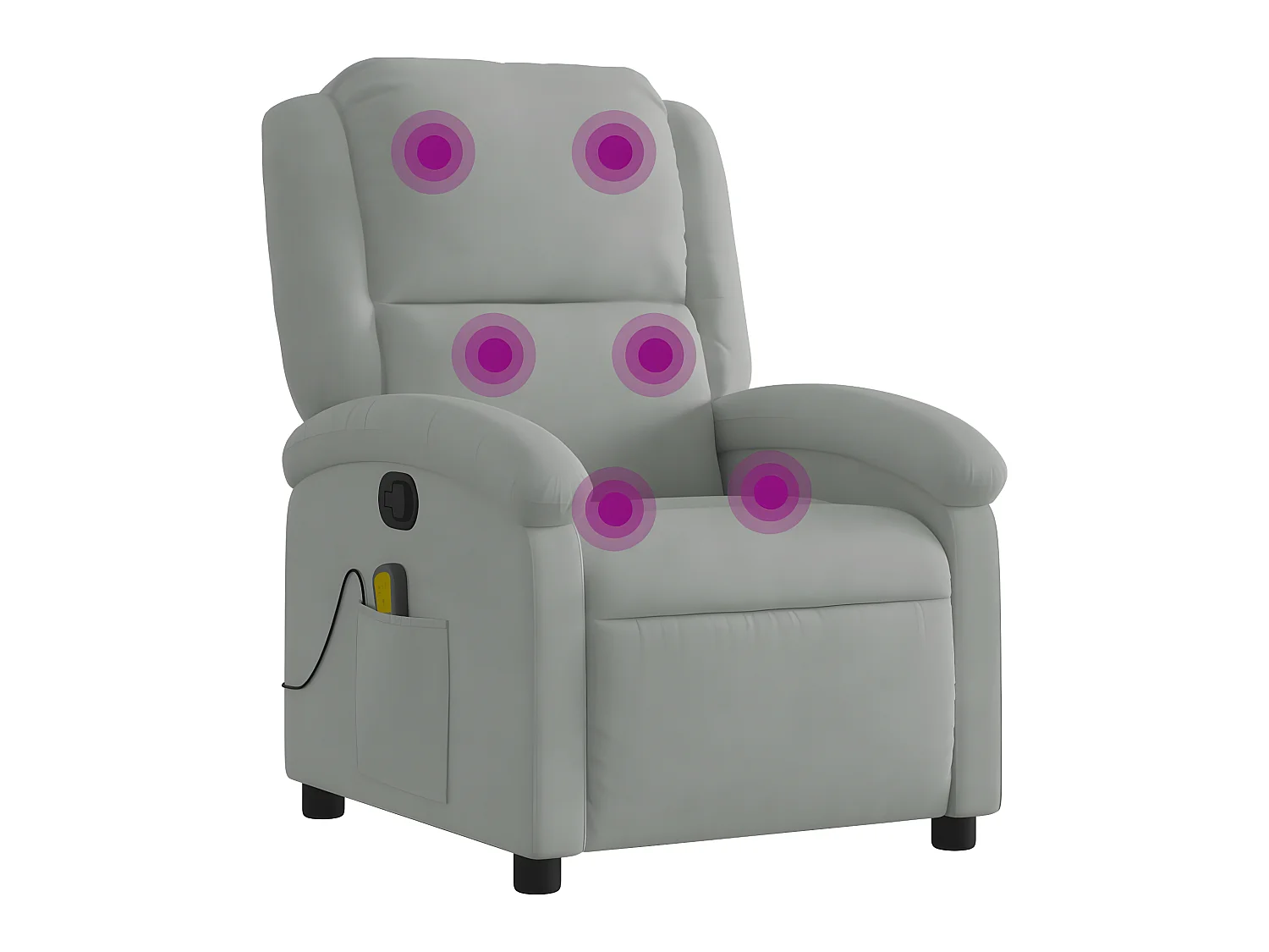 Fauteuil de massage inclinable gris clair velours