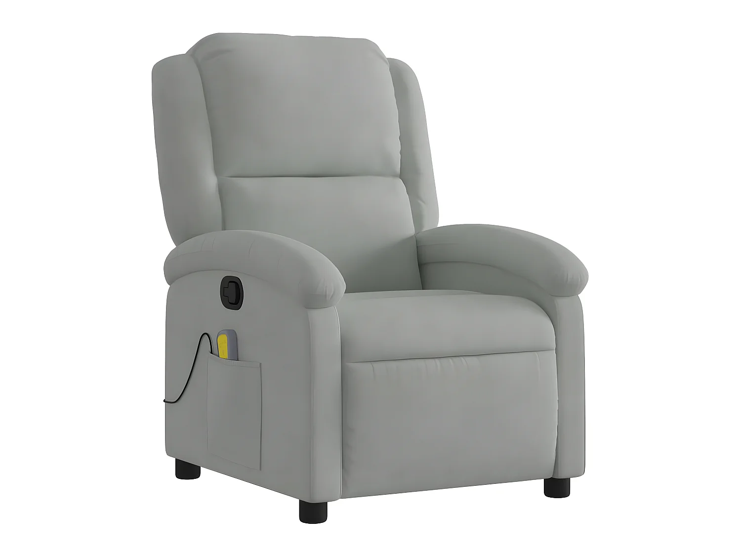 Fauteuil de massage inclinable gris clair velours