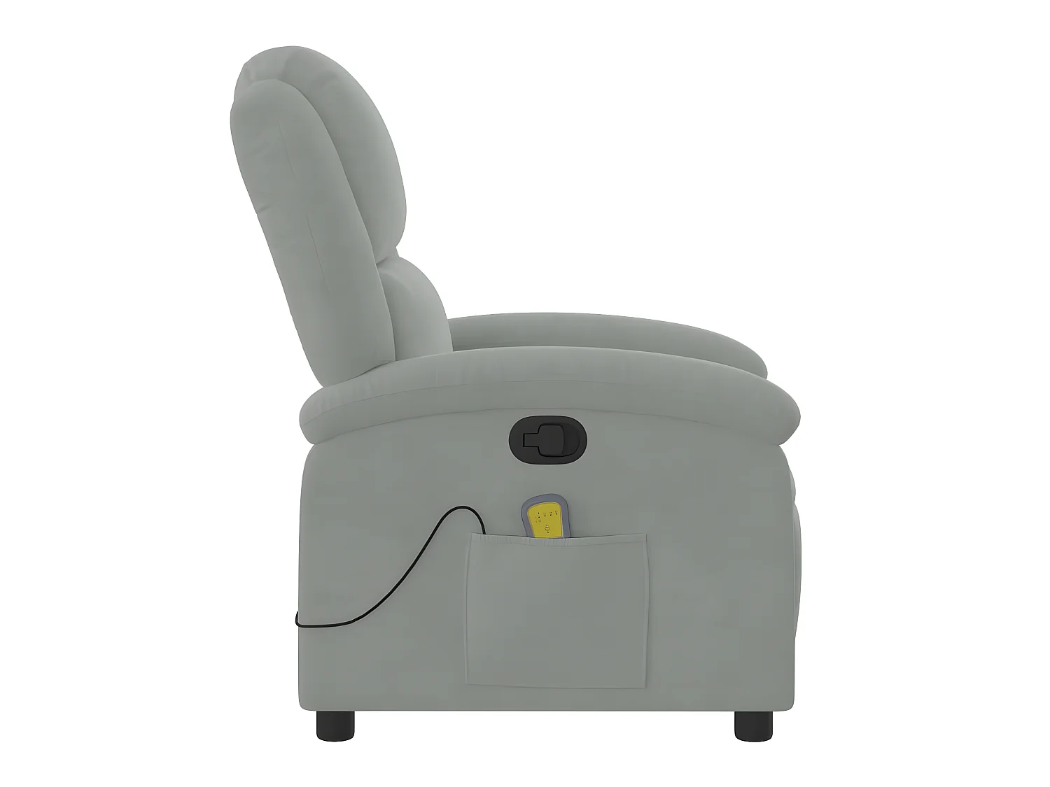 Fauteuil de massage inclinable gris clair velours