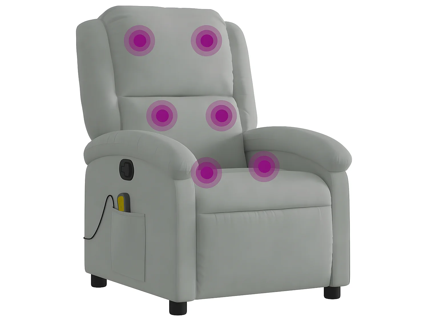 Fauteuil de massage inclinable gris clair velours