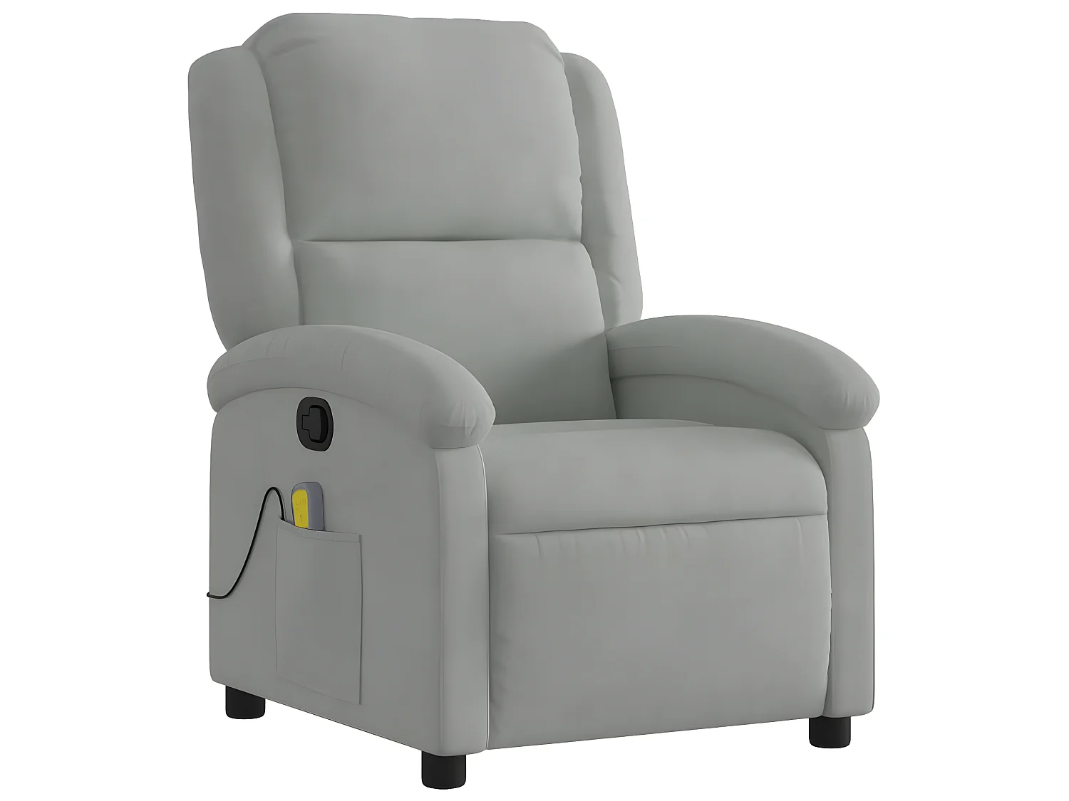 Fauteuil de massage inclinable gris clair velours