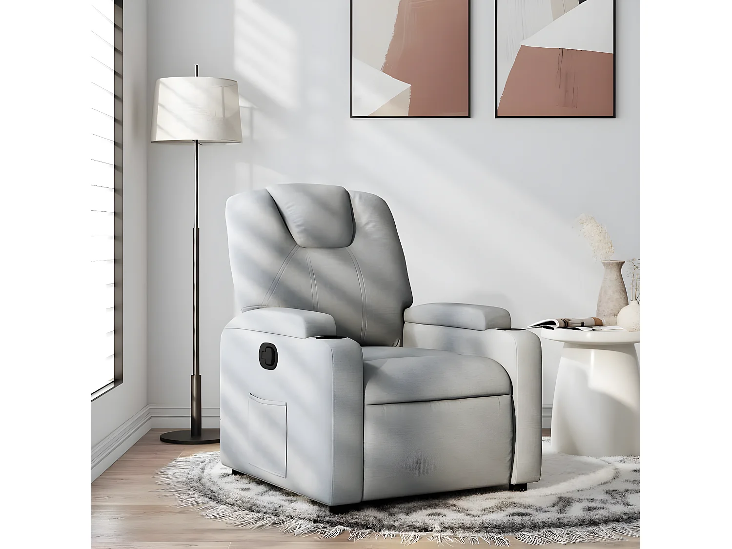 Fauteuil inclinable Gris clair Tissu