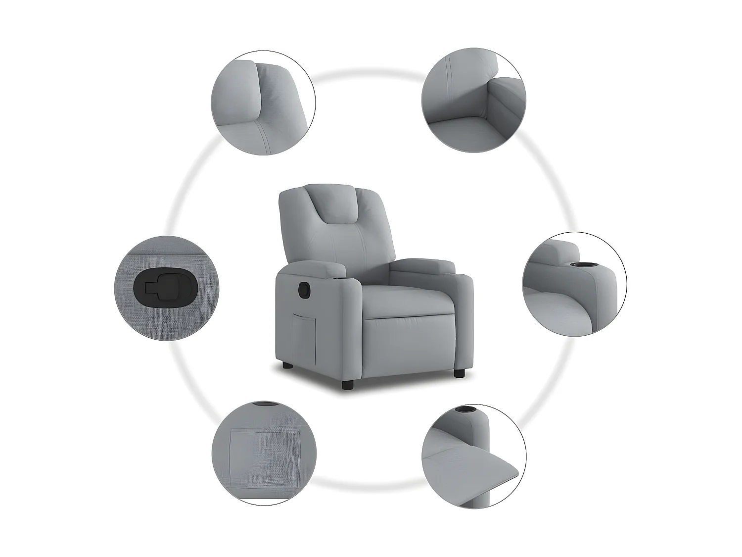 Fauteuil inclinable Gris clair Tissu