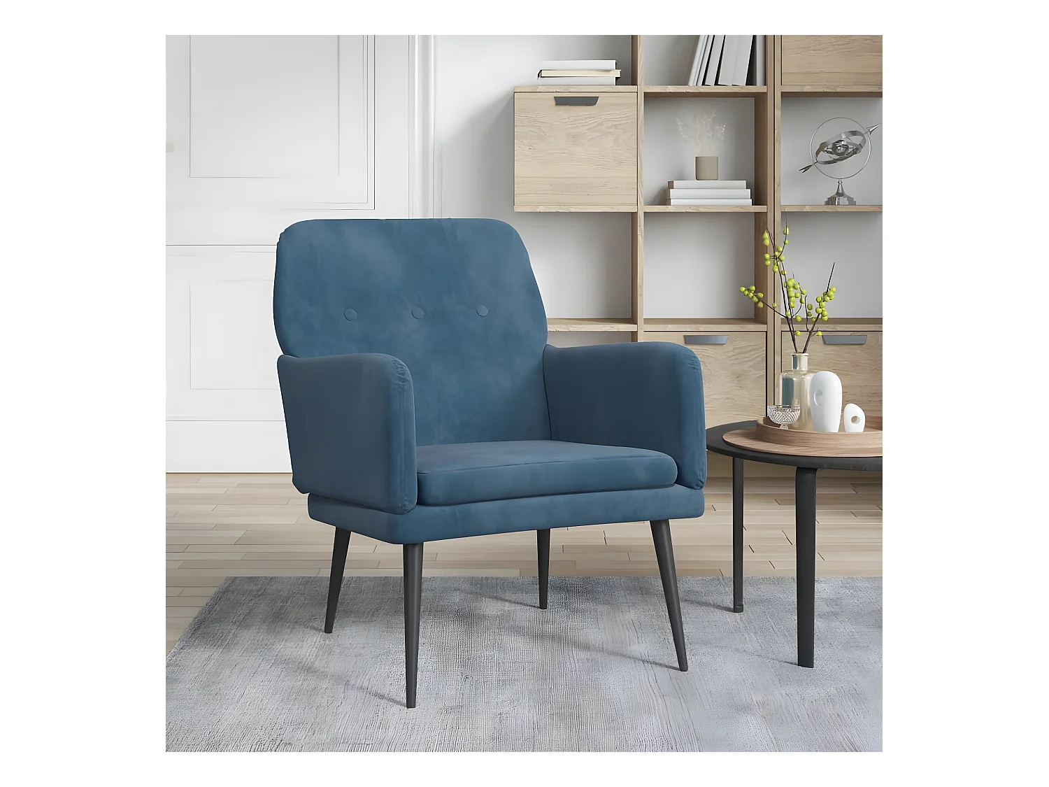 Sillón azul 62x79x79 cm Terciopelo