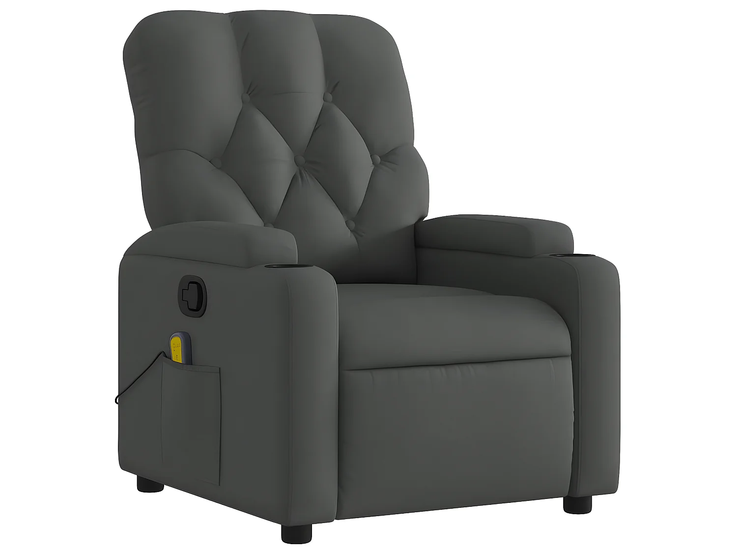 Fauteuil de massage inclinable Gris foncé Tissu