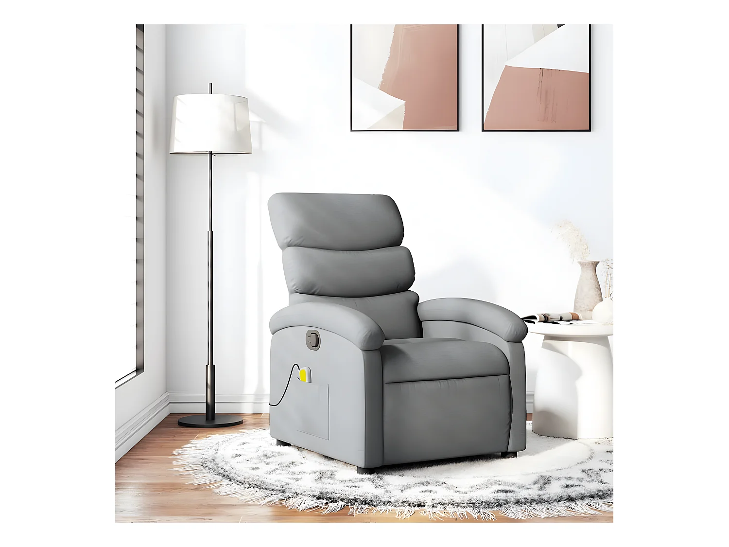 Fauteuil de massage inclinable Gris clair Tissu