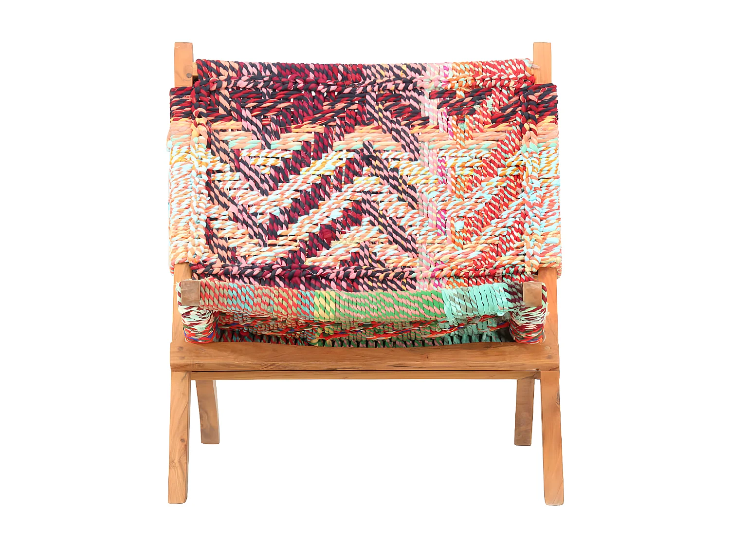 Sedia pieghevole Chindi in tessuto multicolore