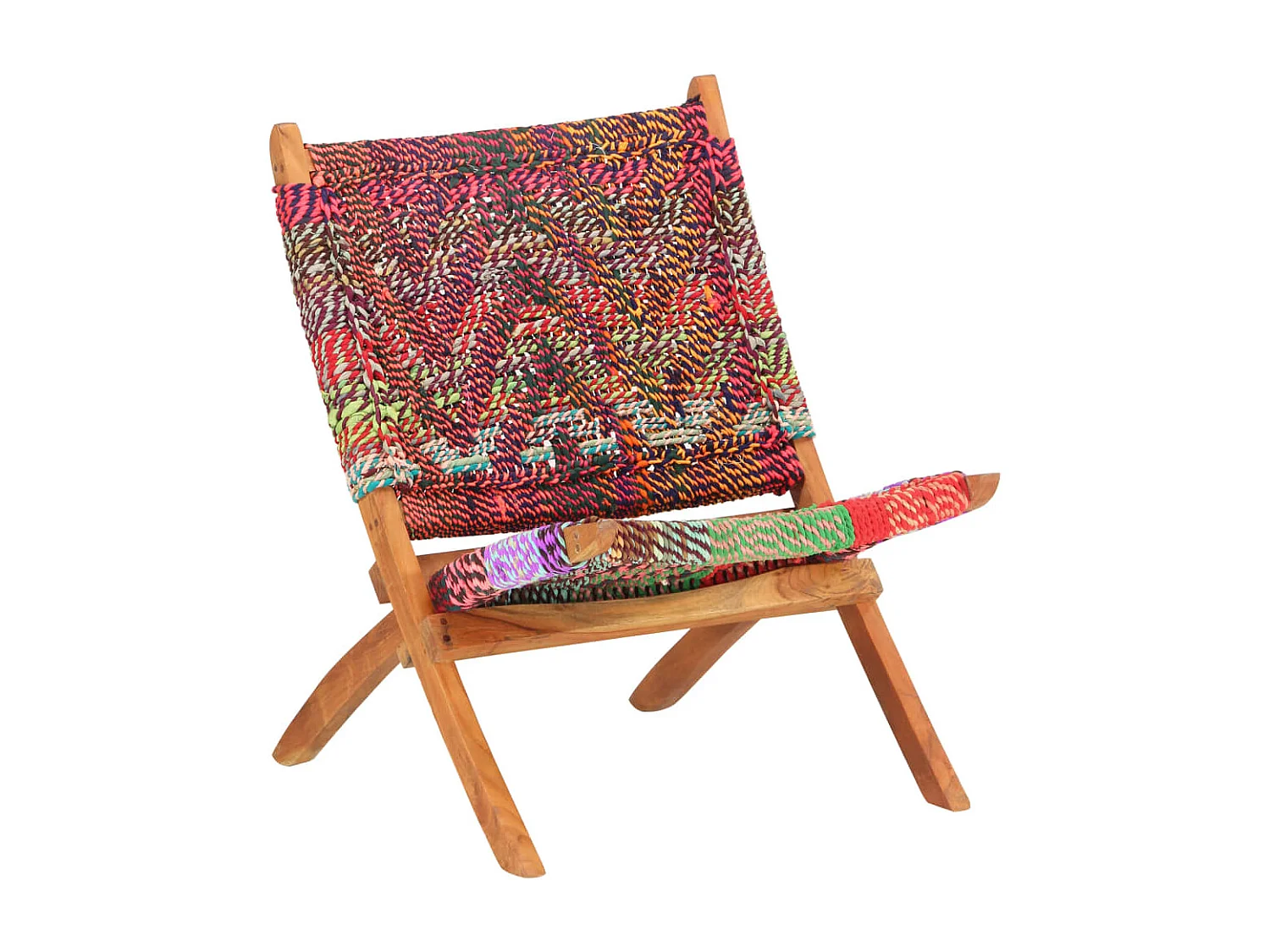 Sedia pieghevole Chindi in tessuto multicolore