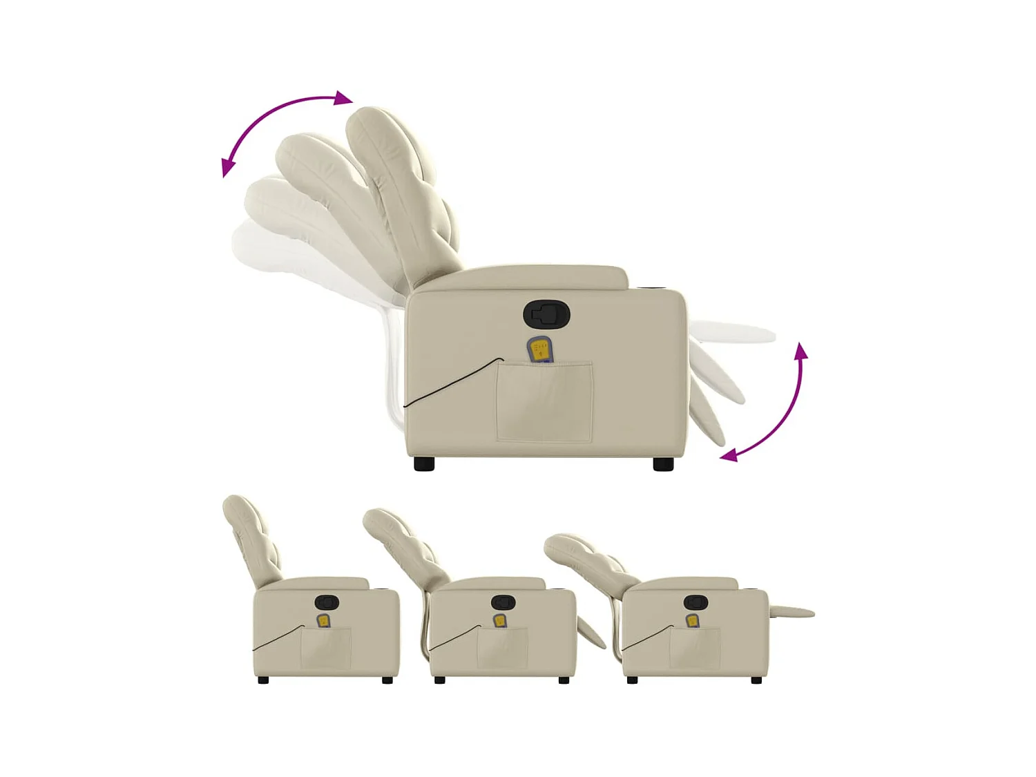 Sillón Masaje Reclinable Polipiel Crema