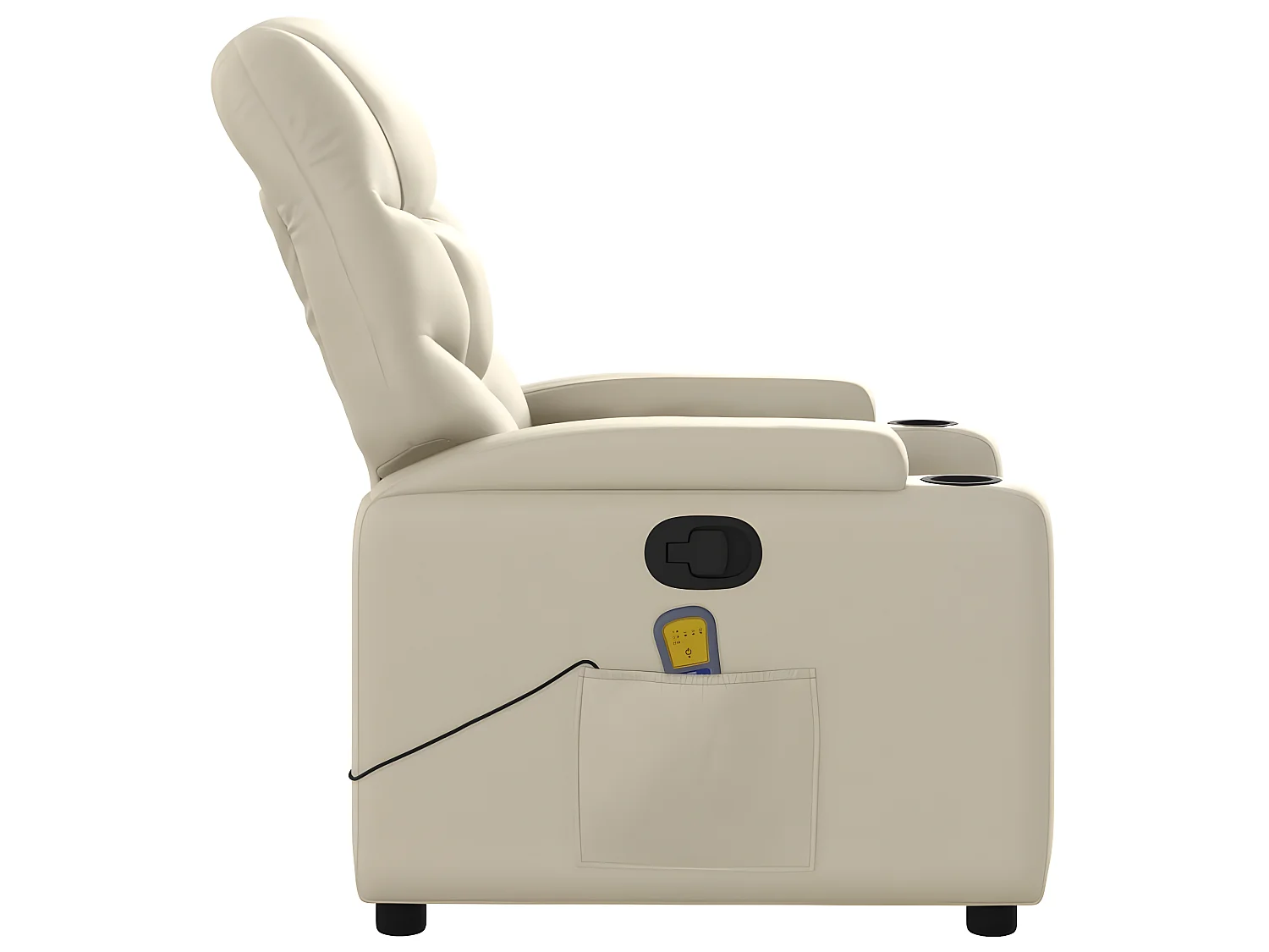 Lettino massaggiante in similpelle color crema