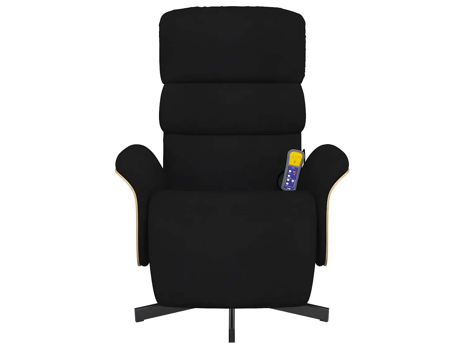 Massagefauteuil met zwarte stoffen voetsteun