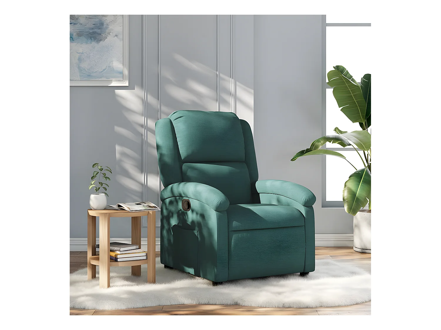 Fauteuil inclinable Vert foncé Tissu