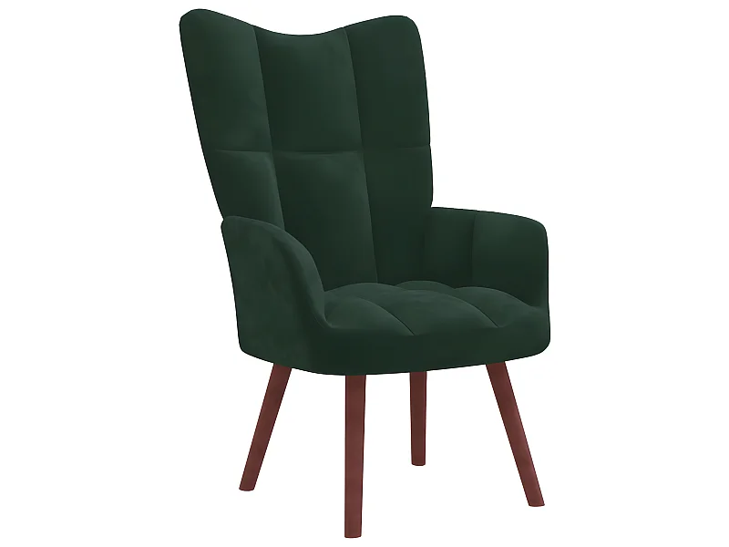Chaise de relaxation Vert foncé Velours