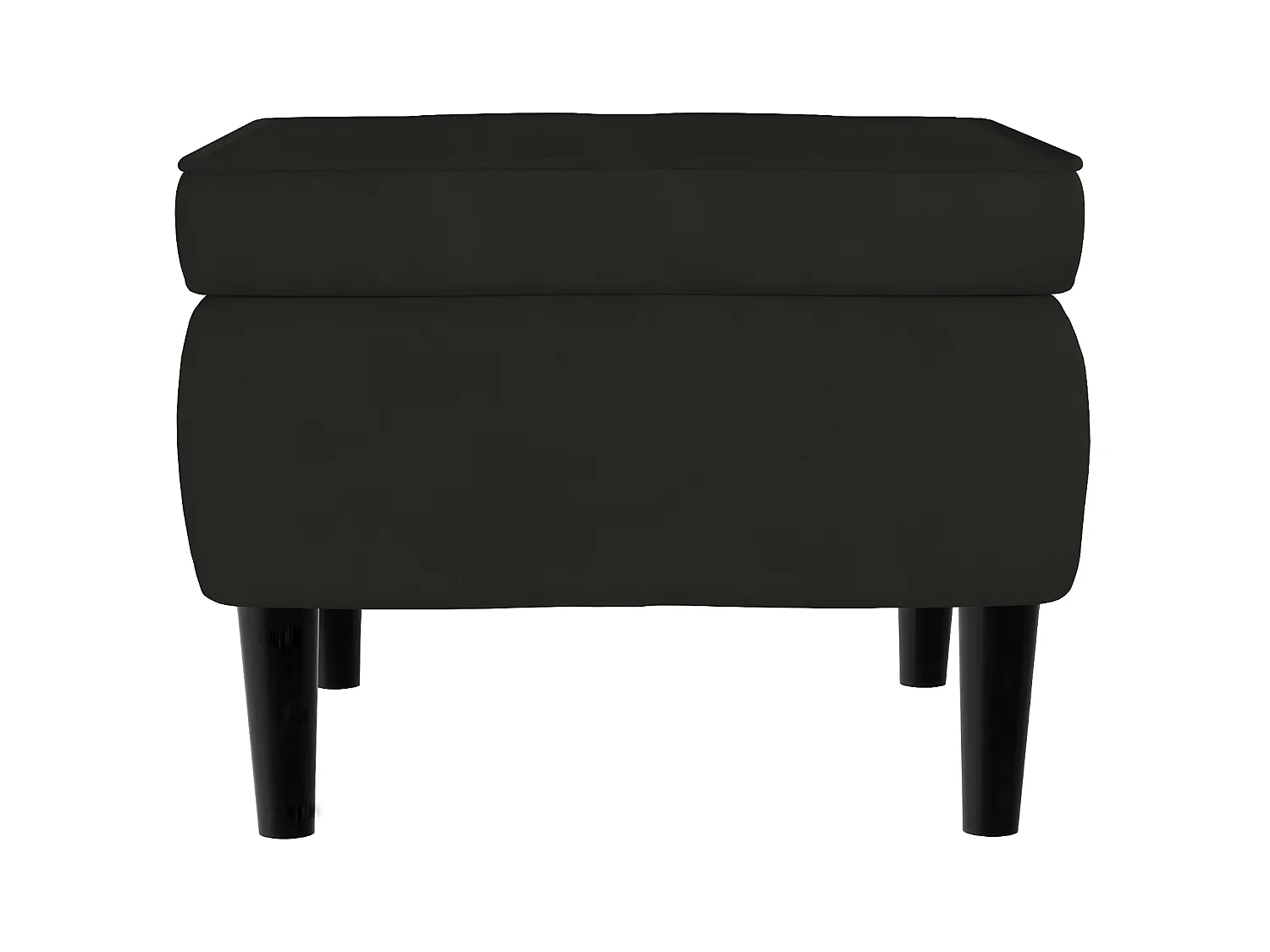 Fauteuil met rugleuning en zwart fluwelen kruk